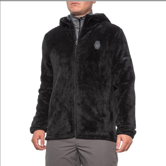 👇🏽SALE‼️🕷️🆕 Spyder Black Musa Sherpa Zip Hoodie Black Sz Small - Picture 1 of 11